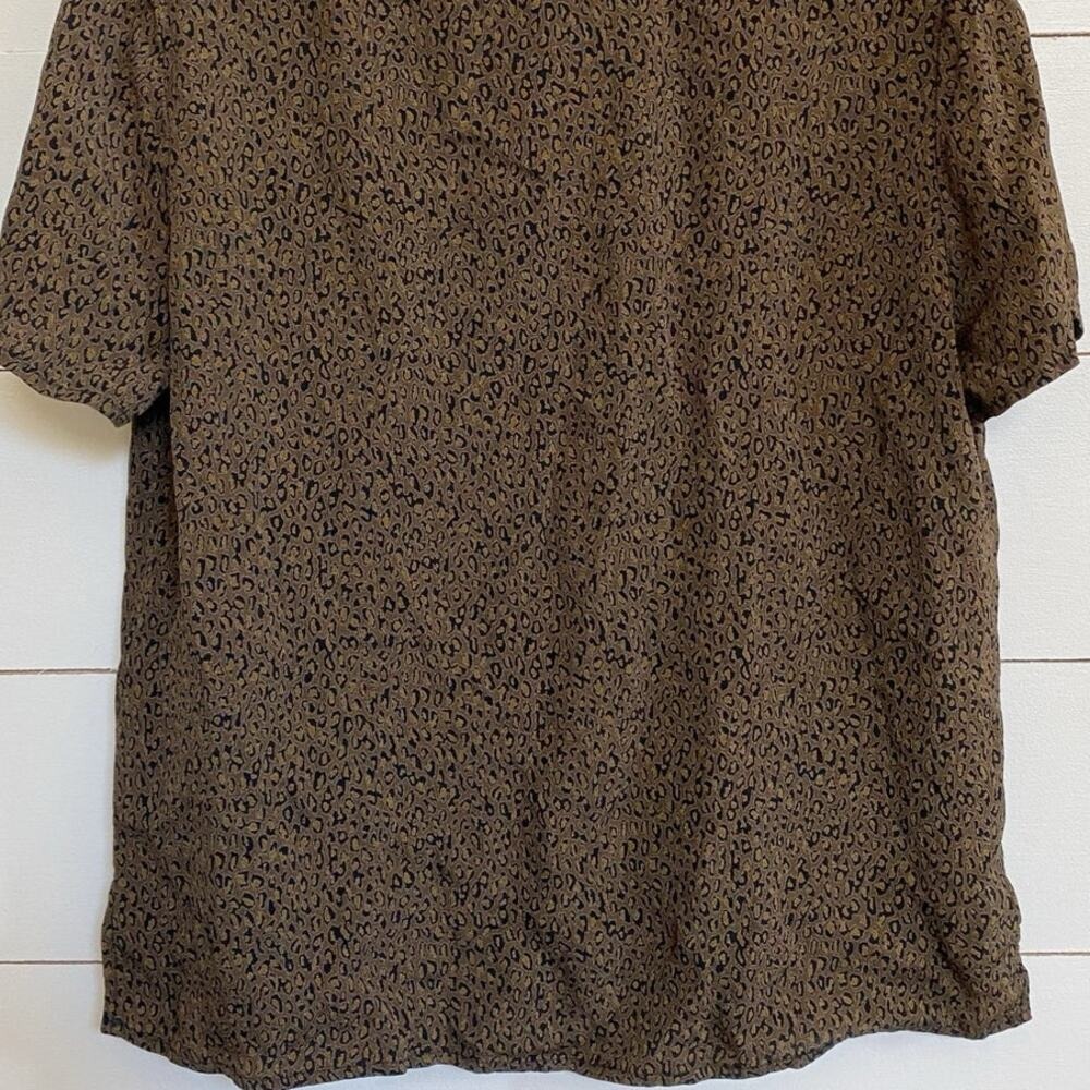 Carole Little Wmns Brown Leopard Print Rayon Short Sleeve Blouse Size 12 142644H - Picture 10 of 10